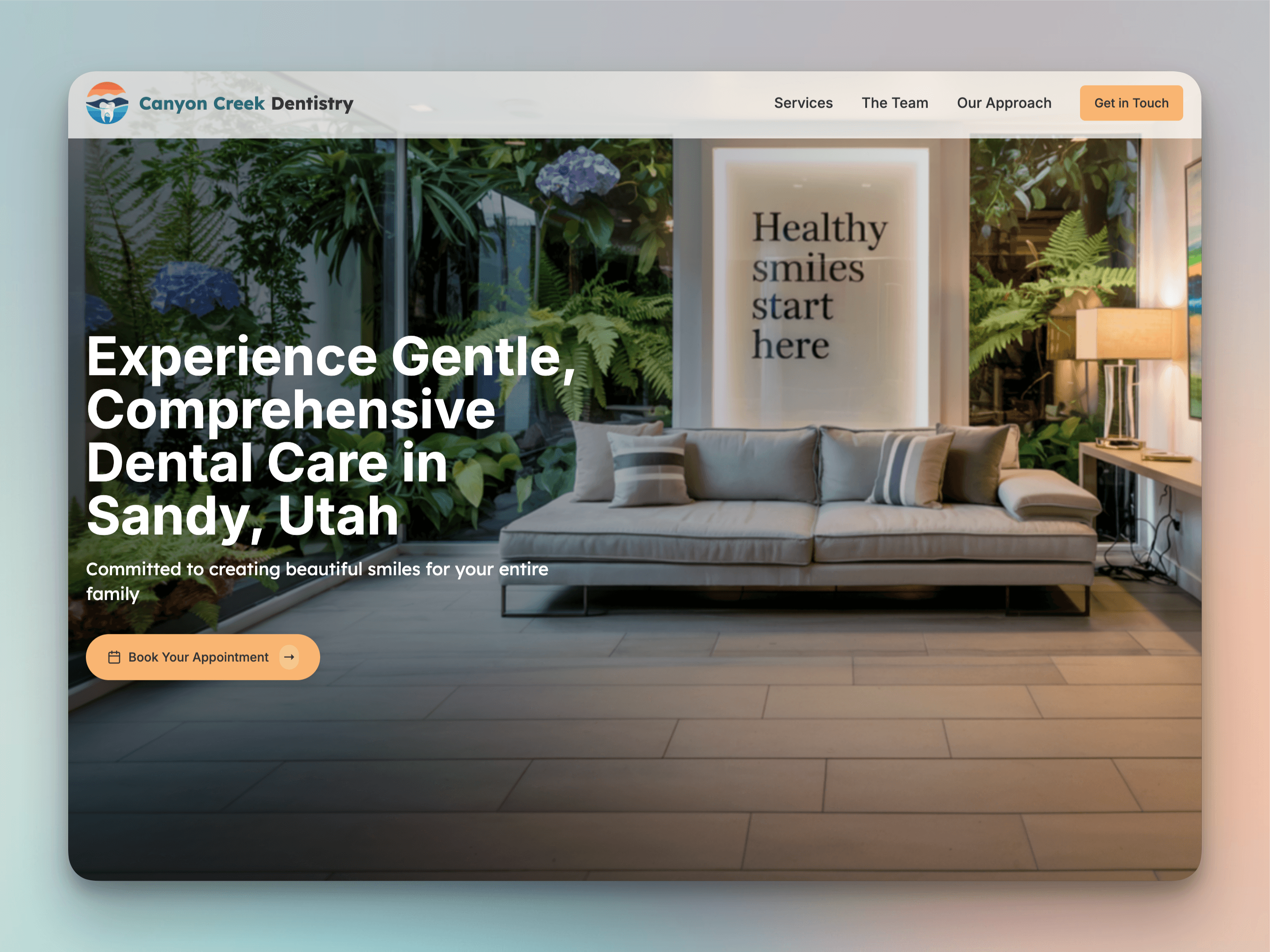 Dental website design example